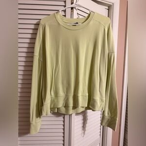 Lime Green Cropped Crewneck Longsleeve Top